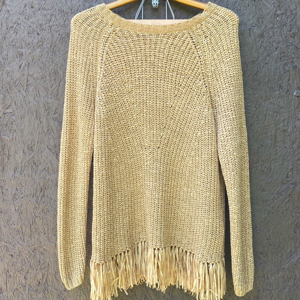 H&M Gold Woven Light Weight Sweater
